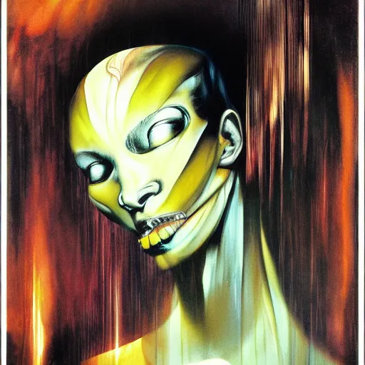 Image similar to citizen portrait soft light painted by dave mckean, inspired by kenyan ghost in the shell anime, smooth face feature, intricate oil painting, high detail illustration, sharp high detail, manga and anime 1 9 9 9