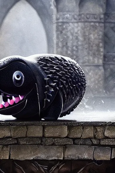 Image similar to very very intricate photorealistic photo of a chain chomp in an episode of game of thrones, photo is in focus with detailed atmospheric lighting, award - winning details