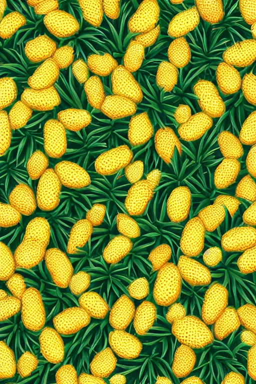 Prompt: a sea of pineapples, smooth, trending on artstation, high quality, beautiful