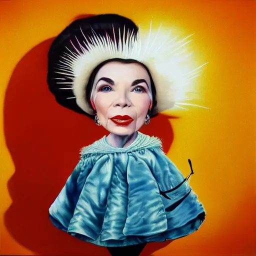 Image similar to bjork dressed as nancy reagan, painted by mark ryden,