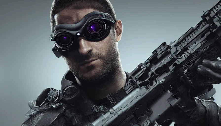 Image similar to eden hazard is sam fisher, black background, hyperdetailed, artstation, cgsociety, 8 k