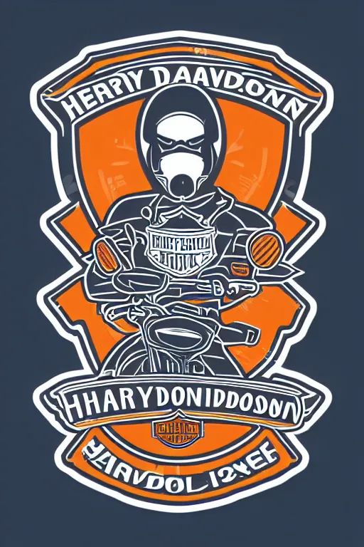 Image similar to Harley Davidson motorbike , sticker, colorful, illustration, highly detailed, simple, smooth and clean vector curves, no jagged lines, vector art, smooth