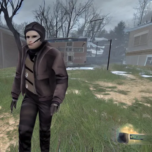 Prompt: a screenshot of Gerard Way in Half-Life 2