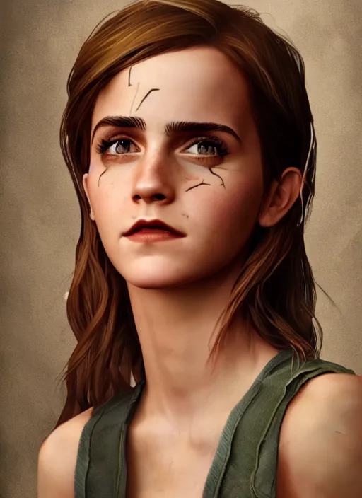 Prompt: A fantasy comic book style portrait painting of a emma watson, unreal 5, DAZ, hyperrealistic, octane render, cosplay, RPG portrait, dynamic lighting