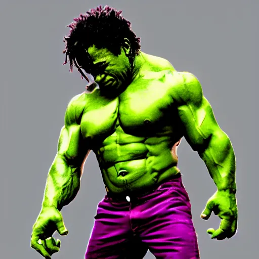 Image similar to lil uzi as the hulk