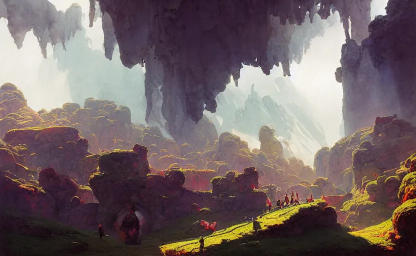 Prompt: the ancient neoclassical elve city on the mountains. intricate, amazing composition, colorful watercolor, by ruan jia, by maxfield parrish, by marc simonetti, by hikari shimoda, by robert hubert, by zhang kechun, illustration, gloomy, volumetric lighting, fantasy