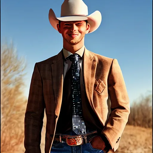 Image similar to a very handsome young man who is a cowboy