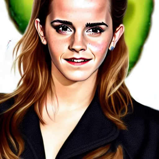 Image similar to emma watson as an avocado