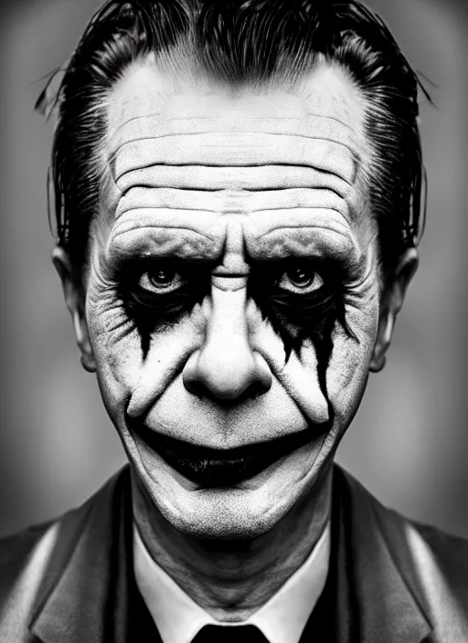 Image similar to photo of Gary Oldman as the Joker by Lee Jeffries, head shot, detailed, award winning, Sony a7R