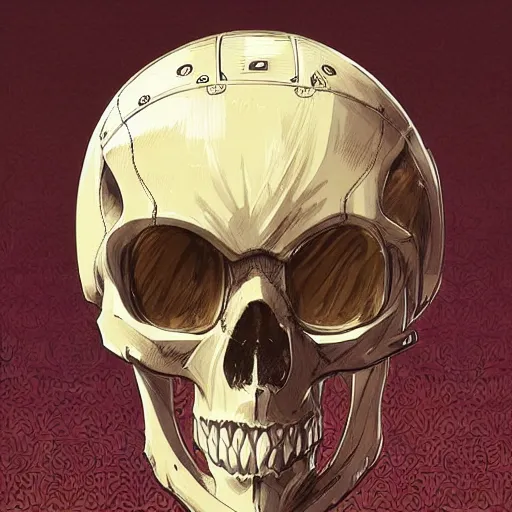 Image similar to anime manga skull portrait young soldier helmet war skeleton, intricate, elegant, highly detailed, digital art, ffffound, art by JC Leyendecker and sachin teng