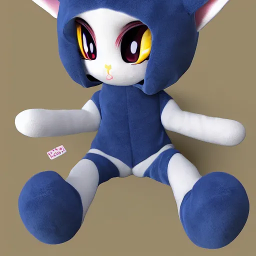 Prompt: cute fumo plush of a catgirl in a onesie, anime girl, vray