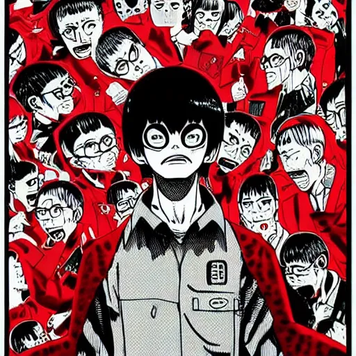 Image similar to ultrarealistic pop art poster from mangaka junji ito, intricate details, sharp details, perfect composition, like real project