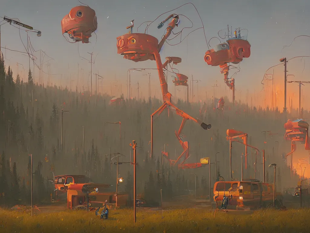 Image similar to an original art from Simon Stalenhag.