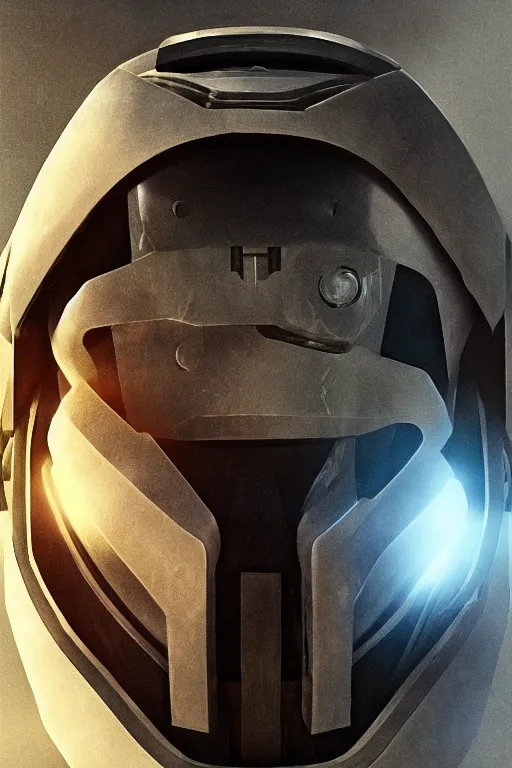 Image similar to robot ninja mask helmet halo master chief radiating a glowing aura global illumination ray tracing hdr fanart arstation by ian pesty and katarzyna da „ bek - chmiel