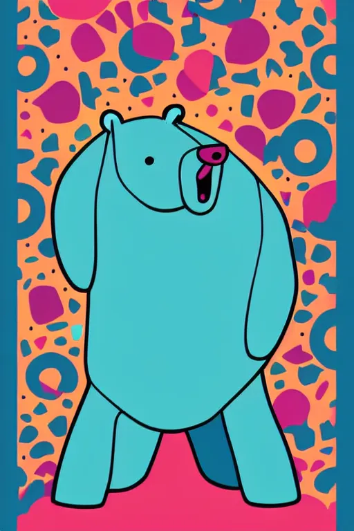 Image similar to minimalist boho style art of a colorful ice bear, illustration, vector art