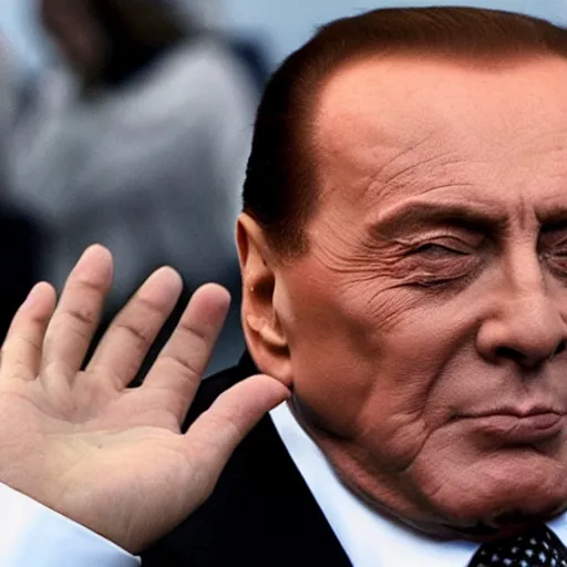 Prompt: Silvio Berlusconi sniffing cocaine