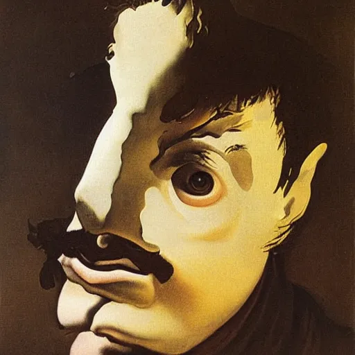 Prompt: portrait of porter robinson by salvador dali