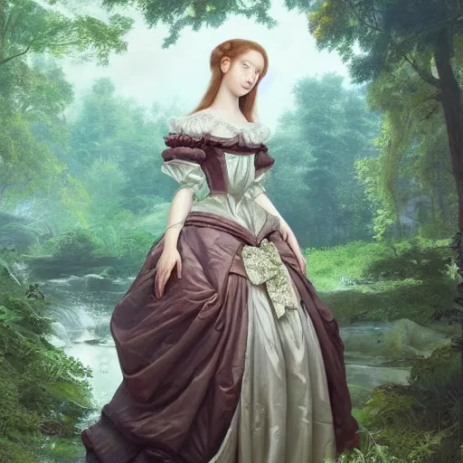 Prompt: A masterpiece ultrarealistic ultradetailed portrait of a Incredibly beautiful maid baroque renaissance girl with Giant shinig Diamond in the forest. medium shot, intricate, elegant, highly detailed. trending on artstation, digital art, by Stanley Artgerm Lau, WLOP, Rossdraws, James Jean, Andrei Riabovitchev, Marc Simonetti, Yoshitaka Amano. background by James Jean and Gustav Klimt, light by Julie Bell, 4k, porcelain skin.