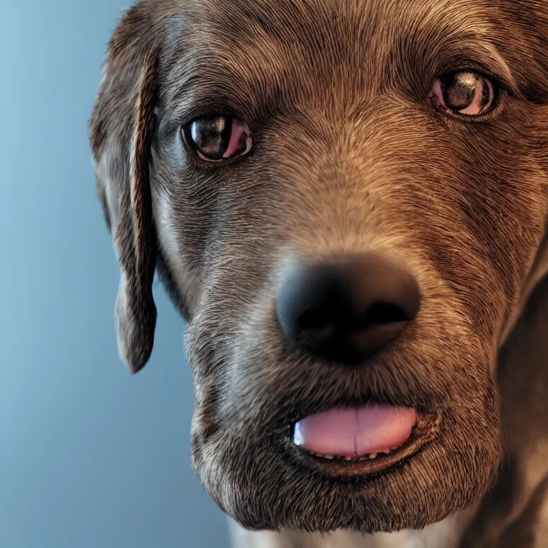 Image similar to photo of a dog, photorealistic, octane render, unreal engine, 8 k, high detailed