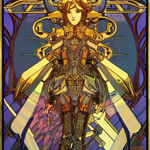 Image similar to isometric mecha video game intricate, elegant, highly detailed, art deco, sharp focus, illustration, art by alphonse mucha