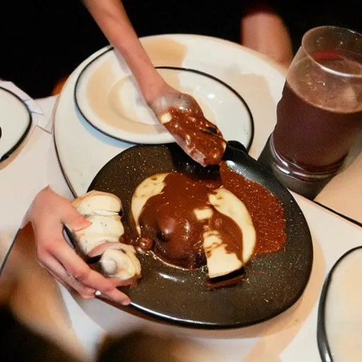 Prompt: lady gaga eating a plate poop, disgusting and delicious