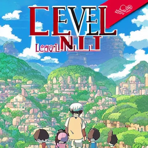 Prompt: level 5 new game coverart with studio ghibli