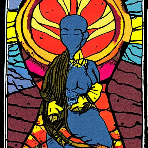 Image similar to alternative tarot card, leaving much for the imagination to introspect