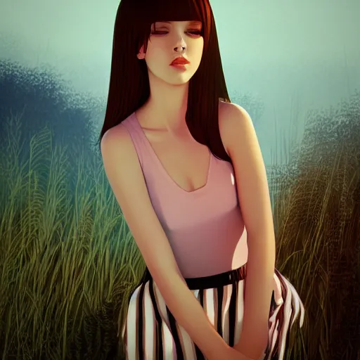 Image similar to photo of young woman by ilya kuvshinov