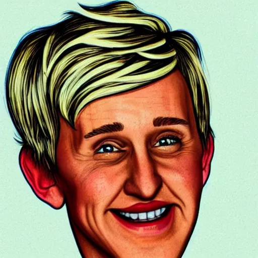 Image similar to ellen degeneres drawn by robert crumb