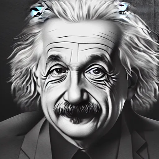 Prompt: portrait of Albert Einstein, Greg Rutkowski, photorealistic