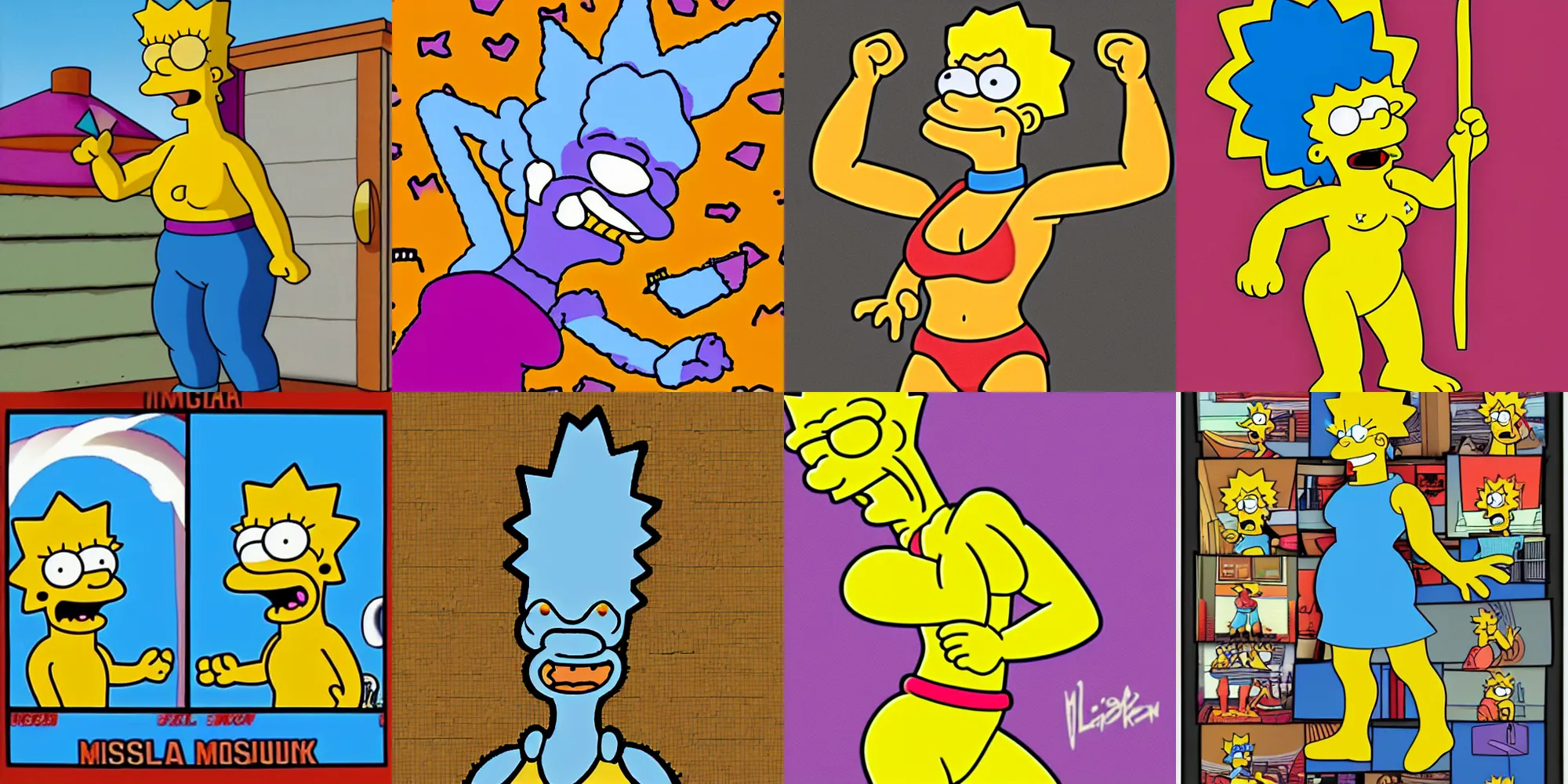 Prompt: muscular lisa simpson,