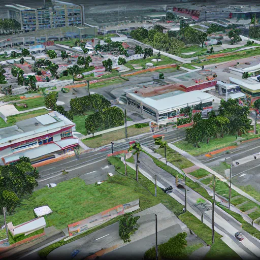 Image similar to pembroke pines florida in gta 5, 8k octane 3D render