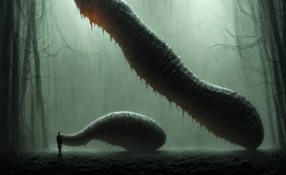 Image similar to epic professional digital art of hungry giant alien slug, eerie atmospheric lighting, painted, detailed, intricate, dynamic lighting, foreboding, by leesha hannigan, wayne haag, reyna rochin, ignacio fernandez rios, mark ryden, iris van herpen, hdr, 8 k, epic, stunning, gorgeous, much wow, cinematic, masterpiece