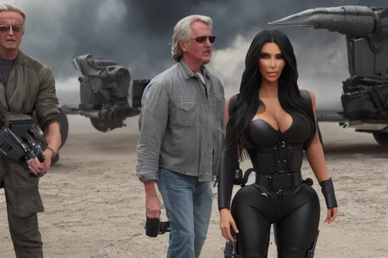 Image similar to VFX movie where Kim Kardashian plays the Terminator by James Cameron