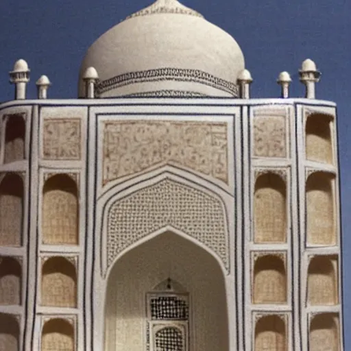 Image similar to a reconstruction of the cheese taj mahal made ot of cheese