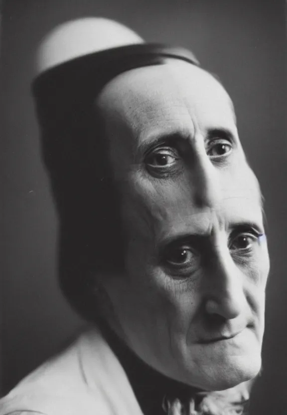 Image similar to a close - up casual photo of marcel duchamp with playful eyes, 1 9 2 0 s monochrome snapshot, graflex 4 x 5, f 1. 8, 3 5 mm, ilford delta 3 2 0 0 pro