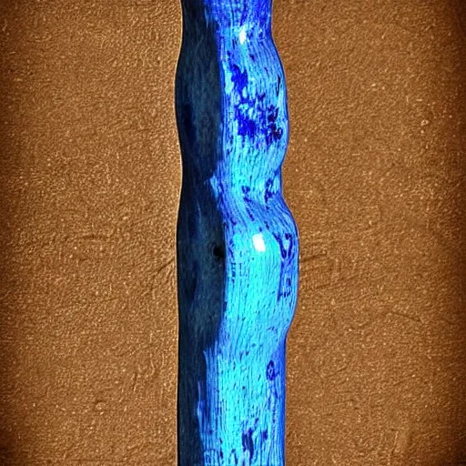 Image similar to old wooden staff with a blue crystal at it's tip digital art