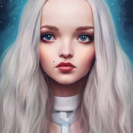 Prompt: tom bagshaw, very beautiful genetic mix of dove cameron madison beer bella poarch in a school sailor suit, randomly lustrous colored hair, professionally retouched, focus eyes, ultra realistic soft painting, insanely detailed linework, symmetrical accurate intricate features, behance artstation, 8 k