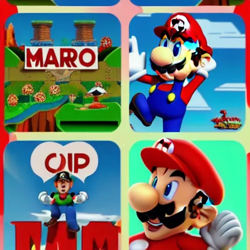 Prompt: Mario in Cuphead
