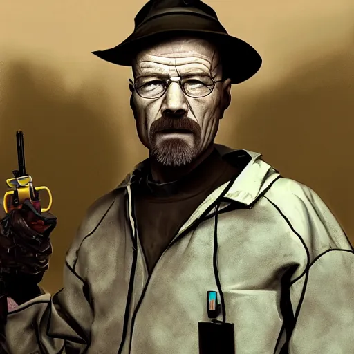 Prompt: walter white as Gordon freemen from halflife 2