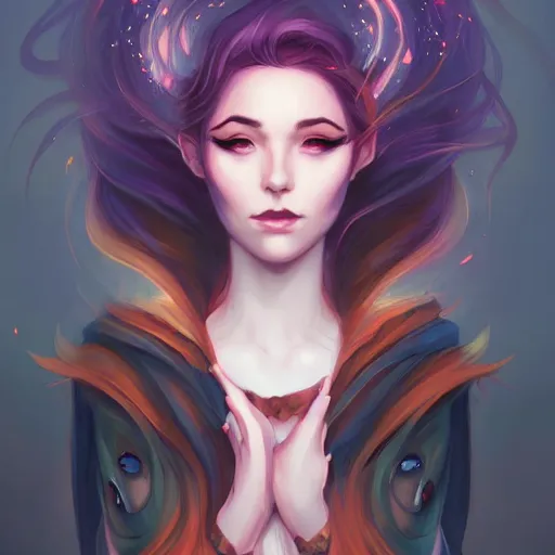 Prompt: a portrait of a beautiful wiccan, art by lois van baarle and loish and ross tran and rossdraws and sam yang and samdoesarts and artgerm, digital art, highly detailed, intricate, sharp focus, Trending on Artstation HQ, deviantart, unreal engine 5, 4K UHD image