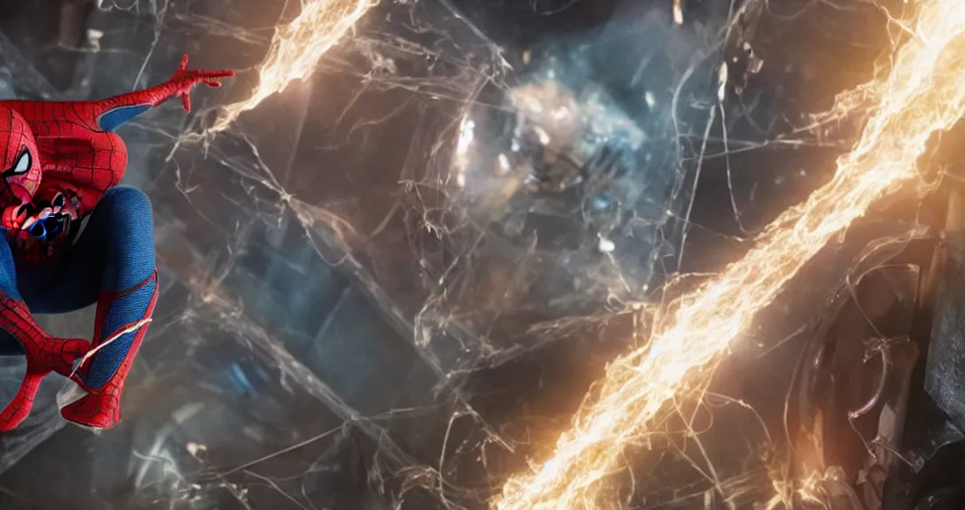 Prompt: a still of spider - man in doctor strange in the multiverse of madness ( 2 0 2 2 )