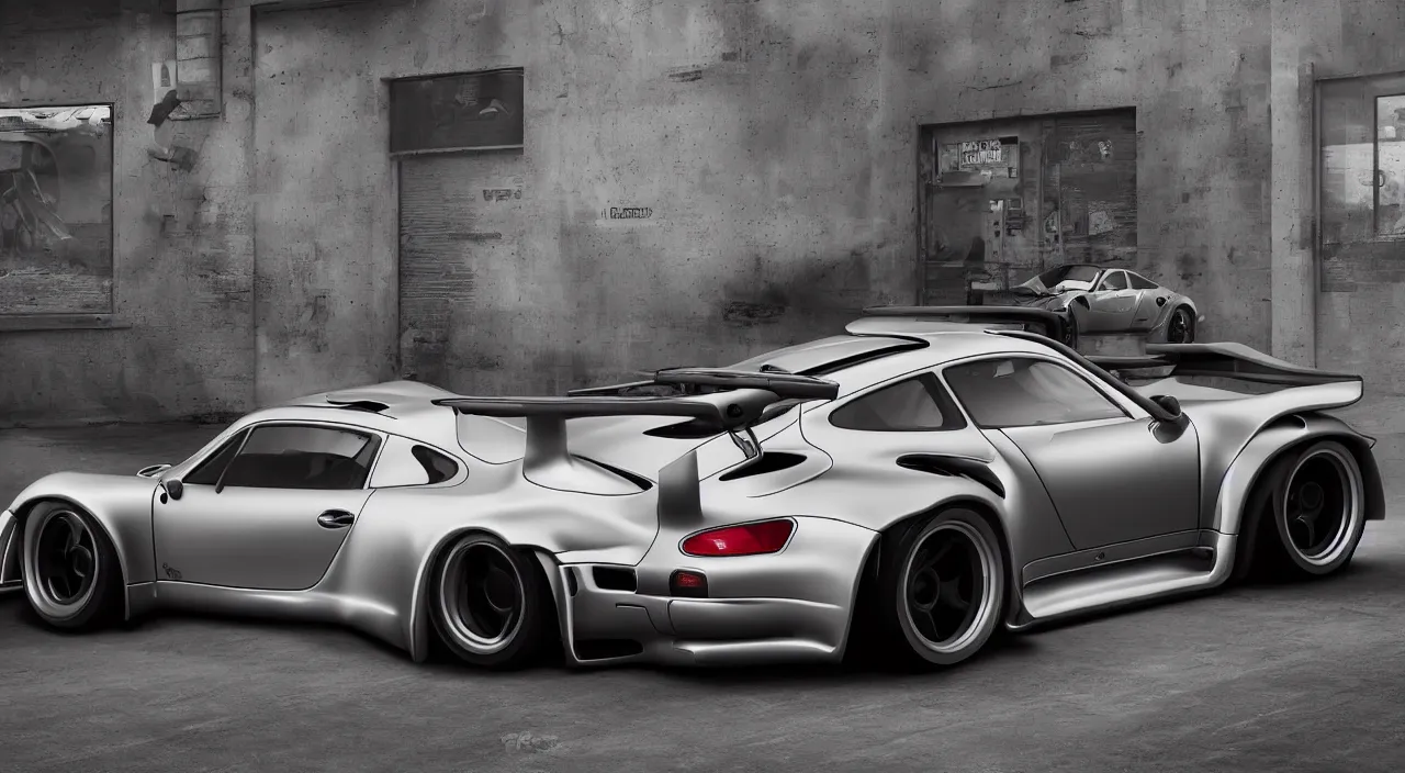 Prompt: porsche 959 from the future. GT3 RS. cyberpunk hypercar. photo realistic 35mm Khyzyl Saleem