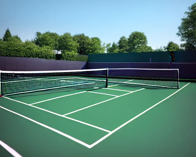 Image similar to tennis court, ray lewis, ray lewis playing tennis with high school girls, high school girls, oil on canvas, octane render,