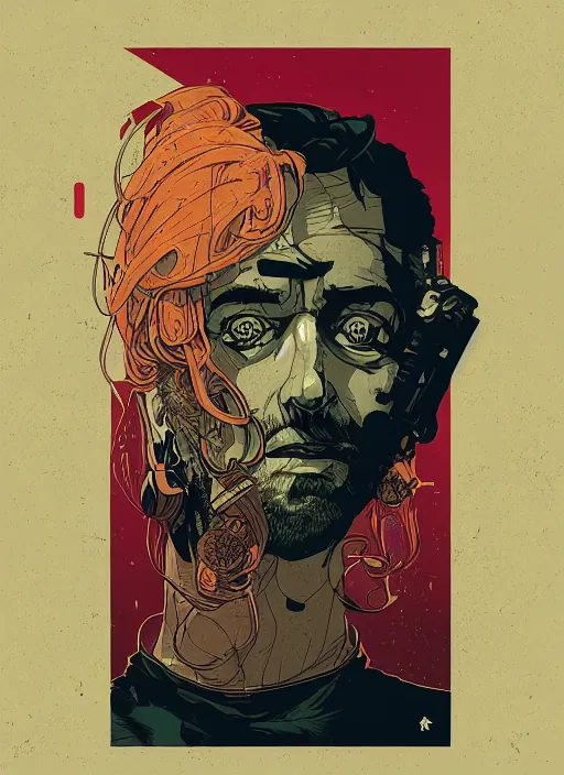 Prompt: delirium face portrait by petros afshar, tom whalen, laurie greasley, war face by greg rutkowski and ferdinand knab