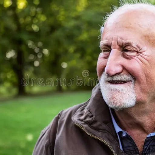 Image similar to portrait of hide the pain harold, accurate and detailed, stock photo, outdoor lighting, stock photo, Nikon 50mm f/1.8G