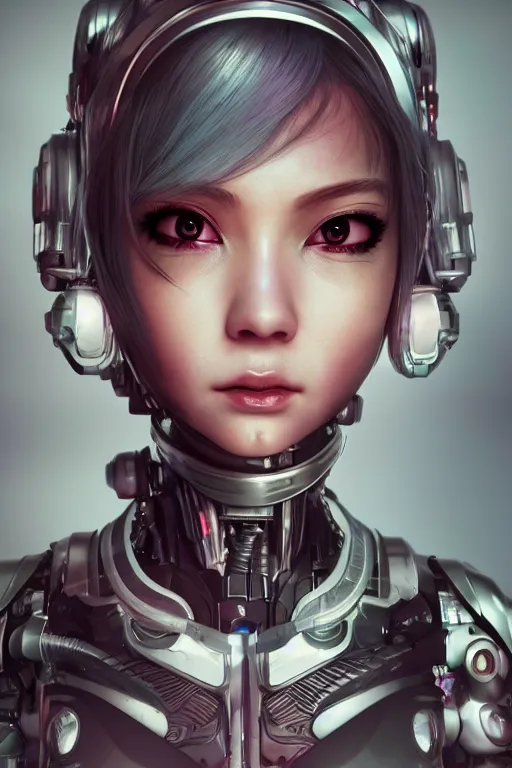 Prompt: cyborg girl kawaii, ultra realistic, concept art, intricate details, highly detailed, photorealistic, octane render, 8 k
