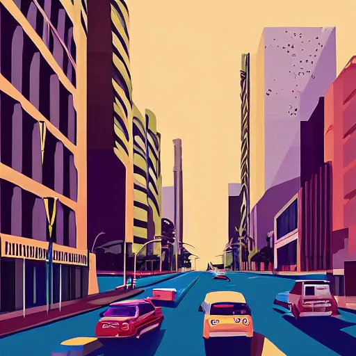 Image similar to avenida paulista painted by james gilleard