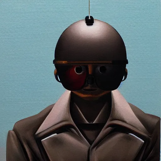 Image similar to fun round minimalist character, oil painting by katsuhiro otomo