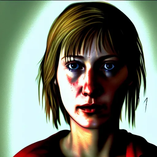 Prompt: close up portrait of heather mason in silent hill 3, 8 k, realistic,